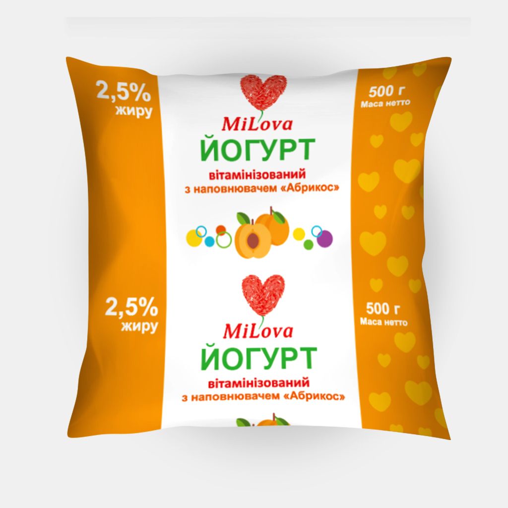 Йогурт вітамінізований MiLova 2,5% жиру для дітей від 2-х років, 500 г